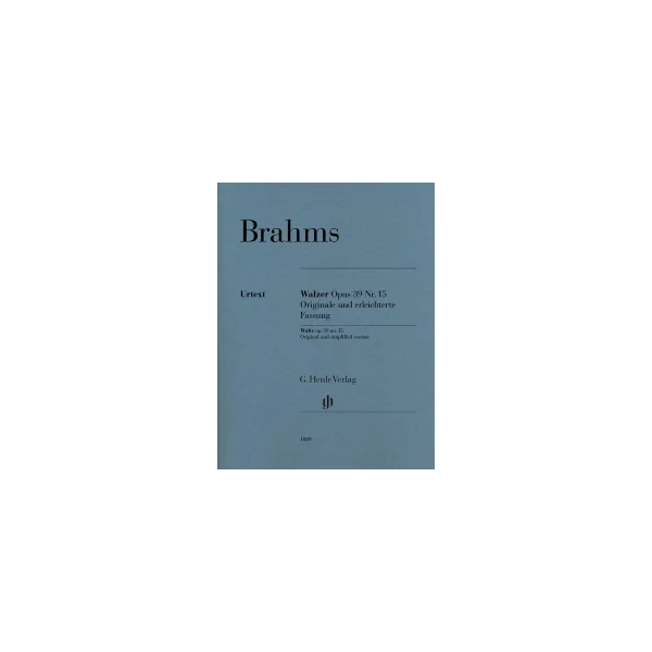 Brahms J. Valse OP 39 N°15 Versions Originale et Facile Piano