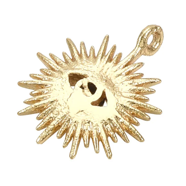 Breloque dorée à l'or fin 18K – Soleil avec œil strass noir