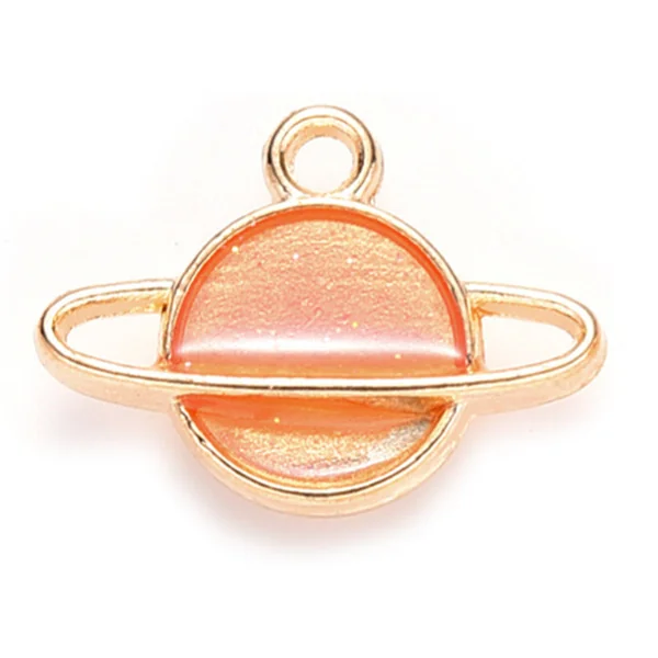 Breloque émaillée - Planète orange