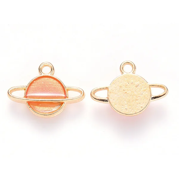 Breloque émaillée - Planète orange