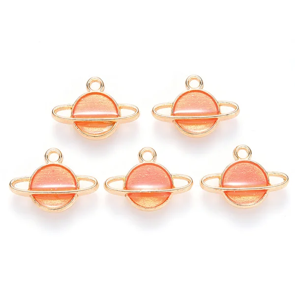 Breloque émaillée - Planète orange