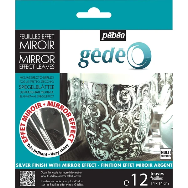 Carnet de 12 feuilles effet miroir argent