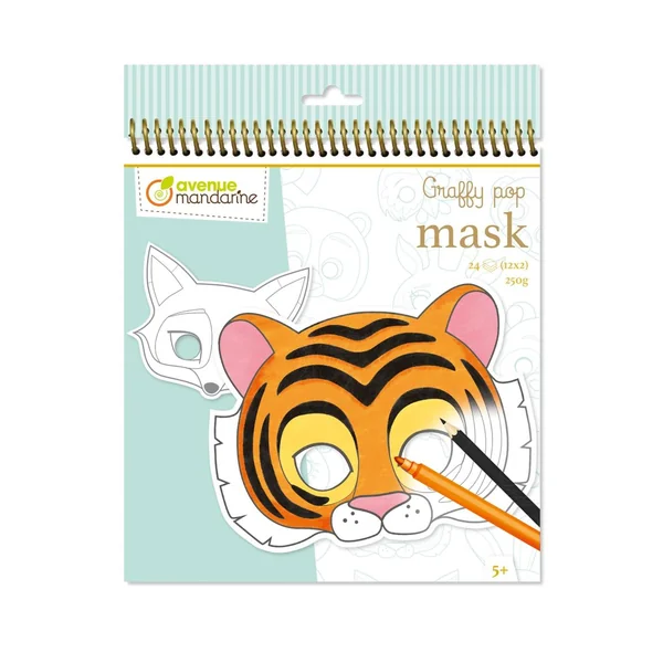 Carnet de masques à colorier Avenue Mandarine « Graffy Pop Animaux »