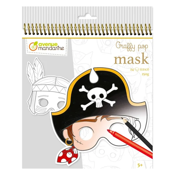 Carnet de masques à colorier Avenue Mandarine « Graffy Pop Garçon »
