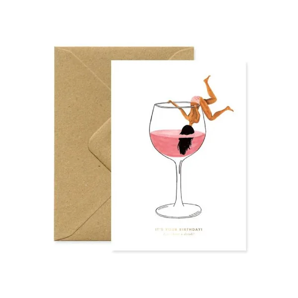 Carte aquarelle Just a drink - ATWS