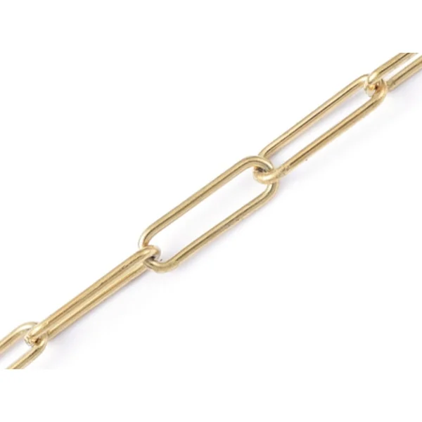Chaine trombone dorée 10x3 mm - acier inoxydable 304 x 20 cm