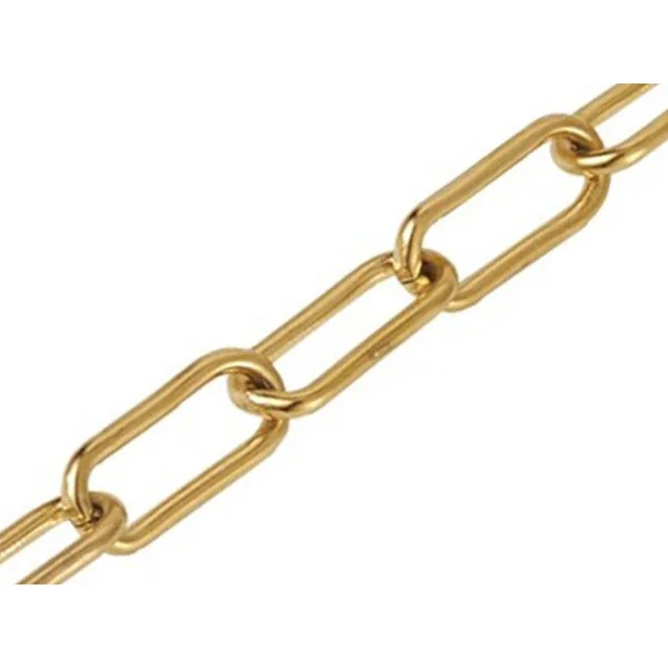 Chaine trombone dorée 17x7 mm - acier inoxydable 304 x 20 cm