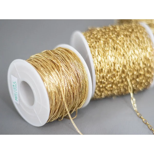 Chaine vénitienne 1,2 mm - laiton doré à l'or fin 18K - qualité premium