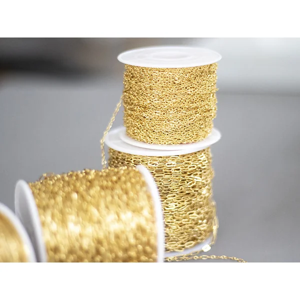Chaine vénitienne 1,2 mm - laiton doré à l'or fin 18K - qualité premium