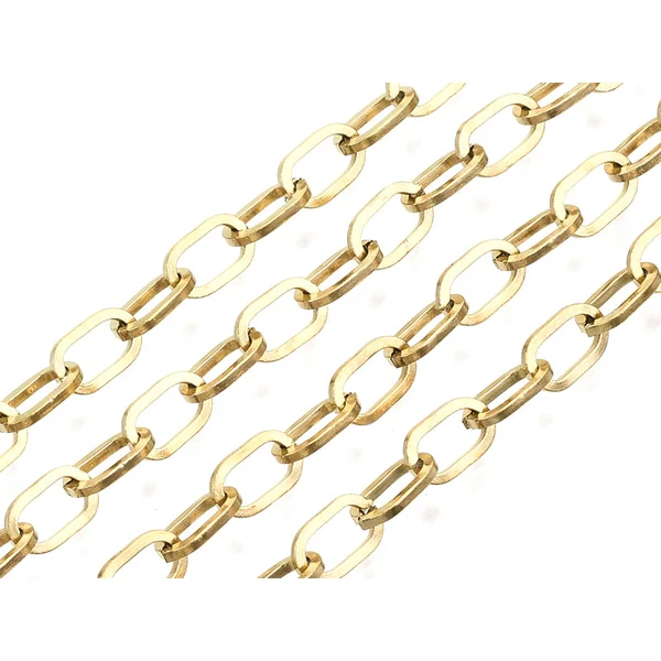 Chaîne en acier inoxydable 304 - 6,6 x 4 mm - doré à l'or fin 18 K x 20 cm