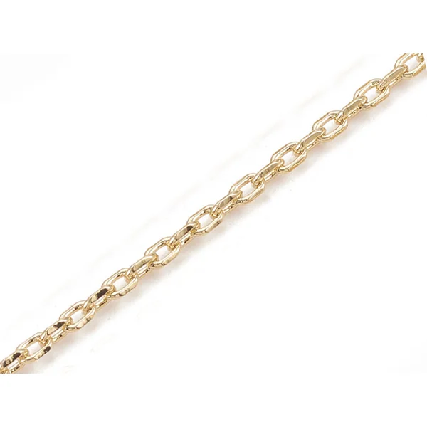 Chaîne forçat à facettes 2,3 x 1,4 mm - doré à l'or fin 18 K x 20 cm