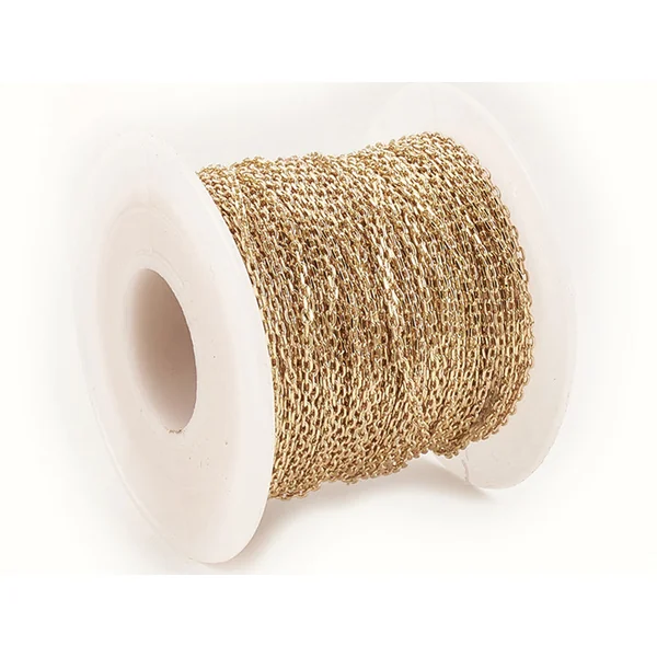 Chaîne forçat à facettes 2,3 x 1,4 mm - doré à l'or fin 18 K x 20 cm