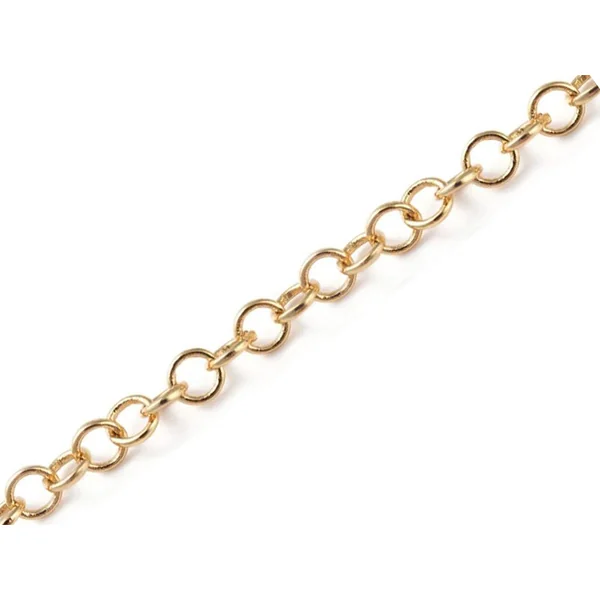 Chaîne jaseron 3,5 mm - doré à l'or fin 18 K x 20 cm