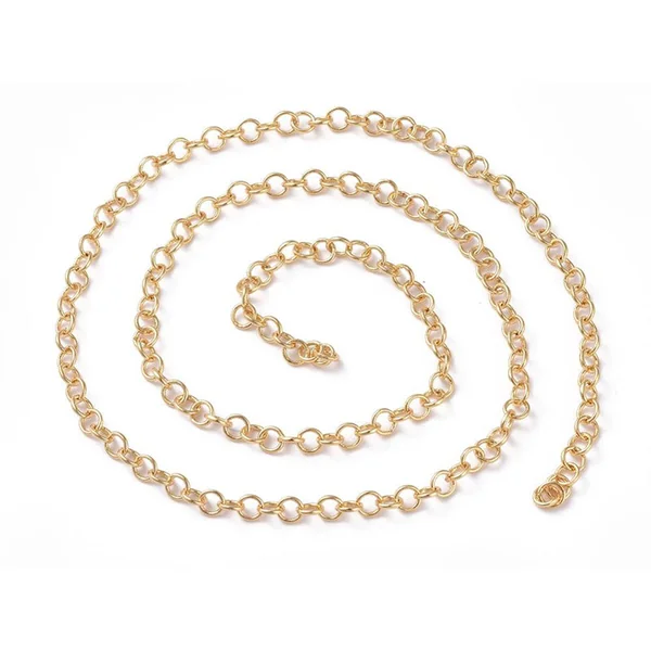 Chaîne jaseron 3,5 mm - doré à l'or fin 18 K x 20 cm