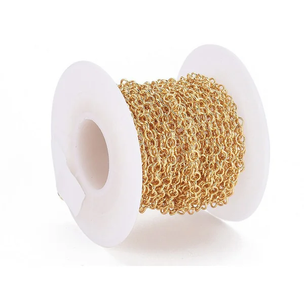 Chaîne jaseron 3,5 mm - doré à l'or fin 18 K x 20 cm