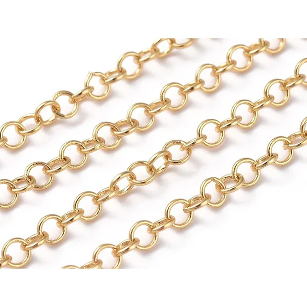 Chaîne jaseron 3,5 mm - doré à l'or fin 18 K x 20 cm