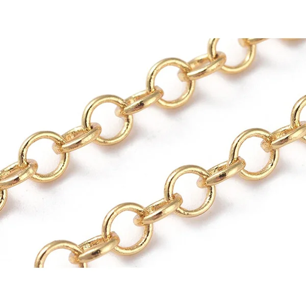 Chaîne jaseron 3,5 mm - doré à l'or fin 18 K x 20 cm