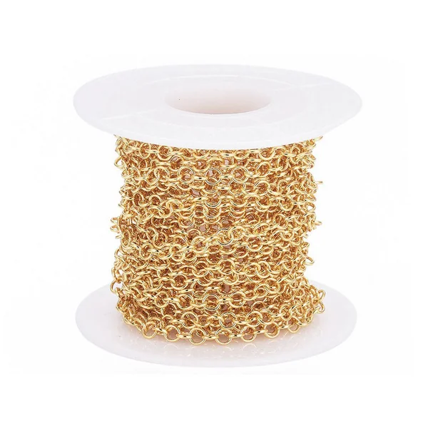 Chaîne jaseron 3,5 mm - doré à l'or fin 18 K x 20 cm