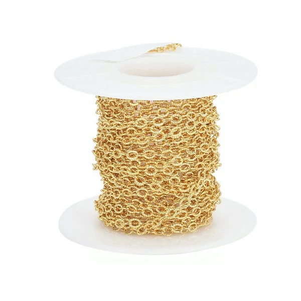 Chaîne ovale texturée 2,5 x 3,5 mm - doré à l'or fin 18 K x 20 cm