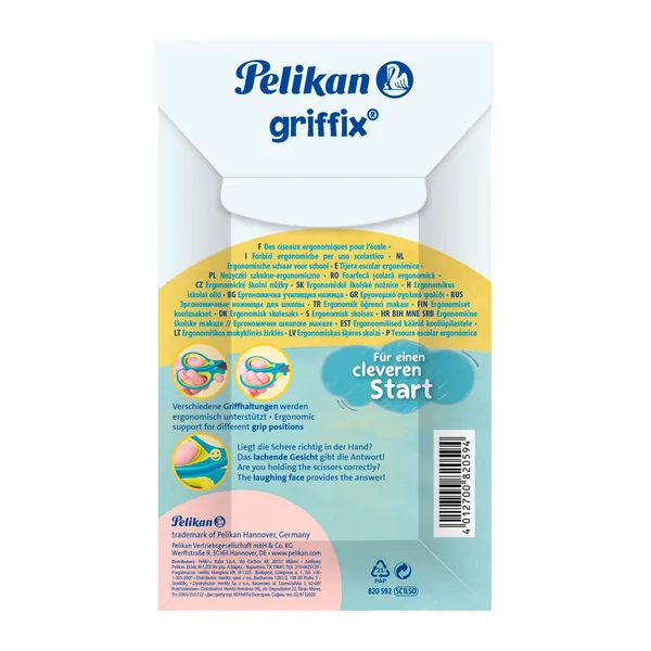 Ciseaux scolaires Pelikan « Griffix », pointus
