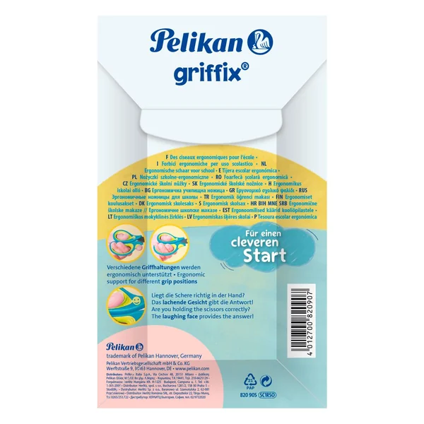 Ciseaux scolaires Pelikan « Griffix », pointus