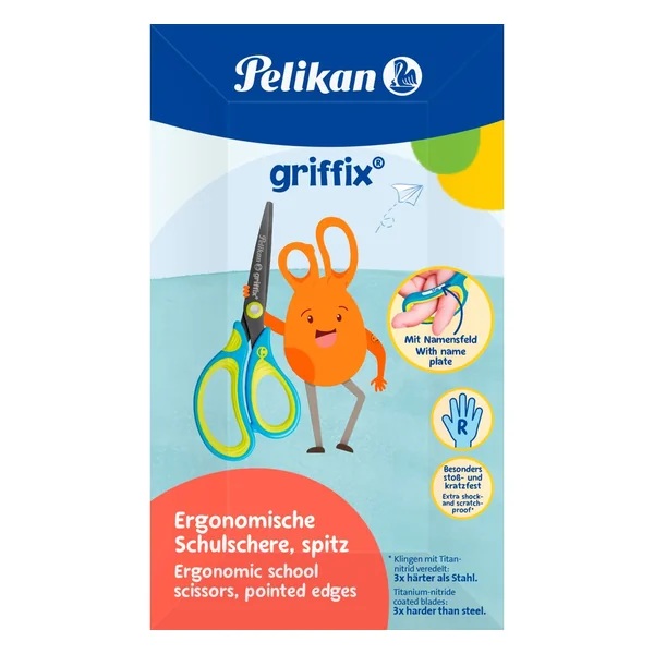 Ciseaux scolaires Pelikan « Griffix », pointus