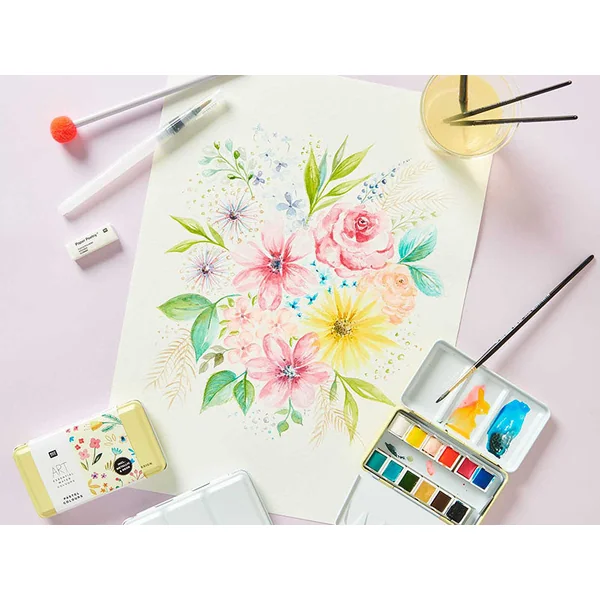 Coffret aquarelle - 12 couleurs pastels