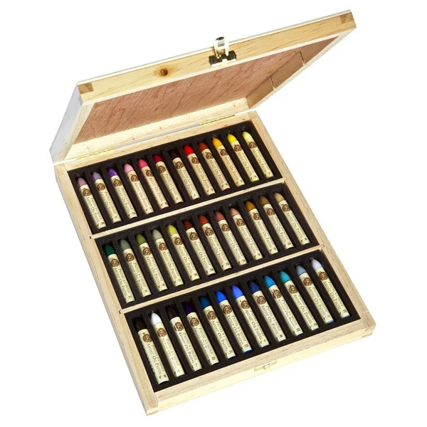 Coffret bois de 36 pastels à l'huile