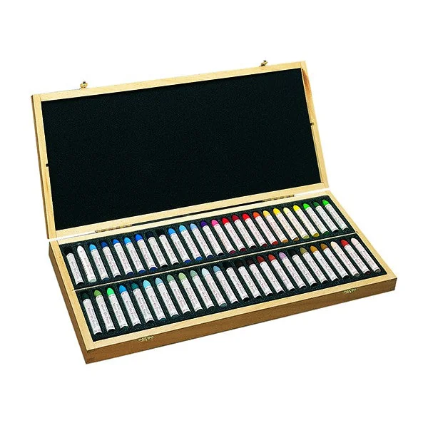 Coffret bois de 50 pastels à l'huile