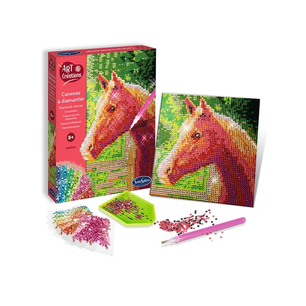 Coffret canevas à diamanter - Cheval