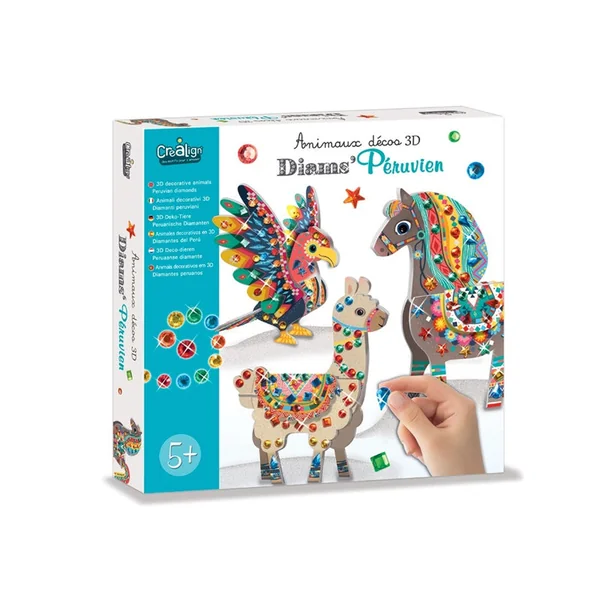 Coffret créatif animaux déco 3D " Diams péruvien"