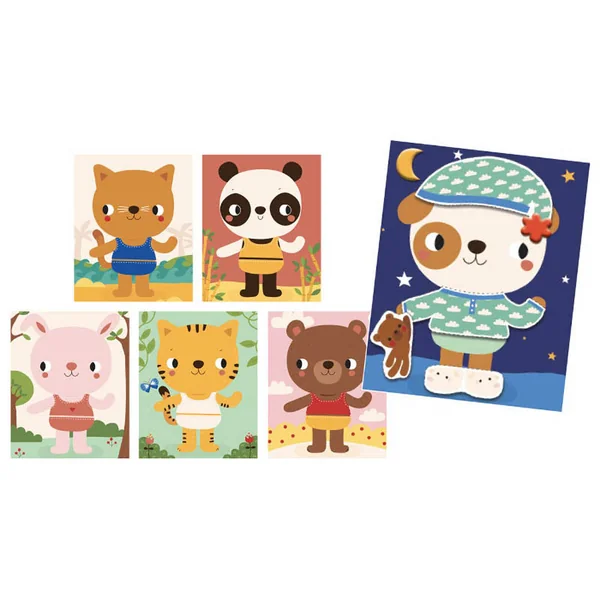 Coffret créatif - mon atelier de collage - j'habille mes animaux