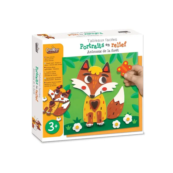 Coffret créatif portraits en relief - Animaux de la forêt