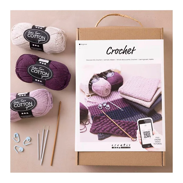 Coffret d'initiation au crochet « Torchons »