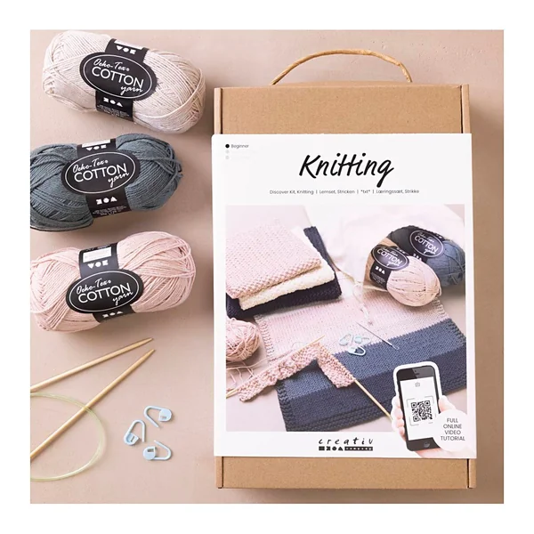 Coffret d'initiation au tricot « Gant de toilette »