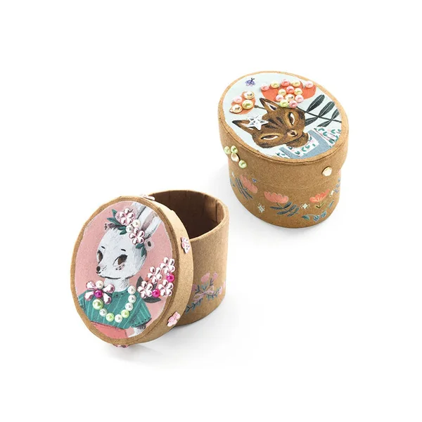 Coffret DIY 5 Mini boîtes adorables à décorer - 6 ans - Djeco