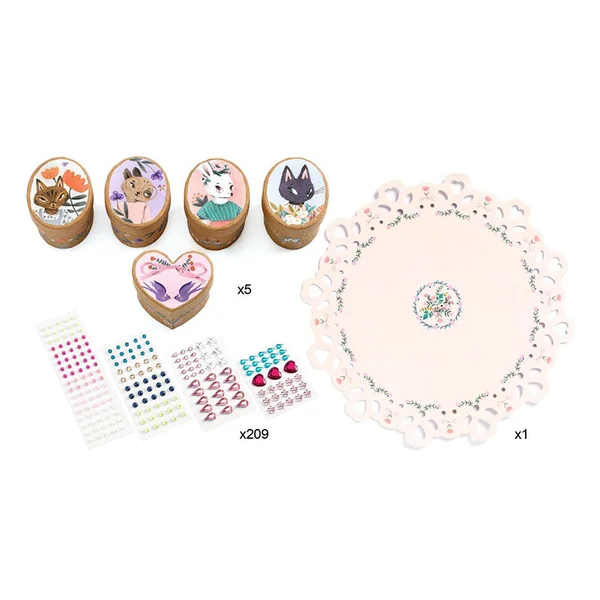 Coffret DIY 5 Mini boîtes adorables à décorer - 6 ans - Djeco