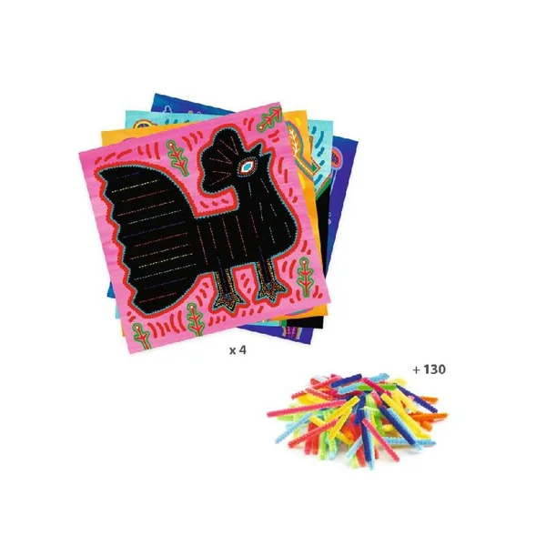 Coffret DIY Art Kuna et fils chenilles