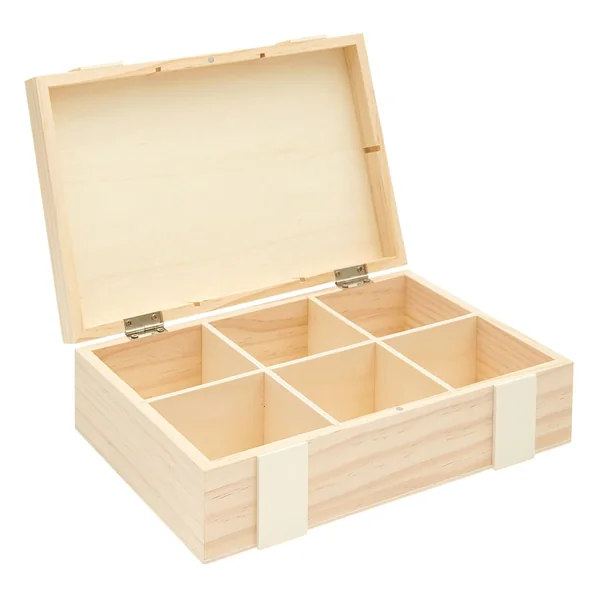 Coffret en bois à 6 compartiments