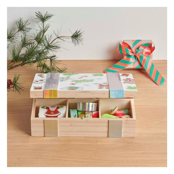 Coffret en bois à 6 compartiments