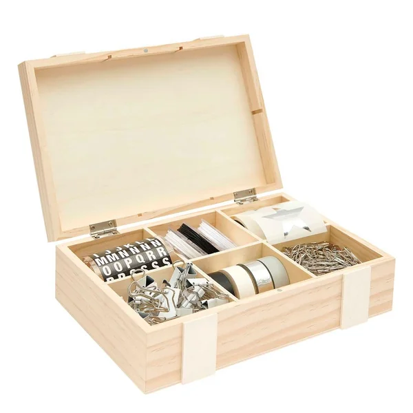 Coffret en bois à 6 compartiments