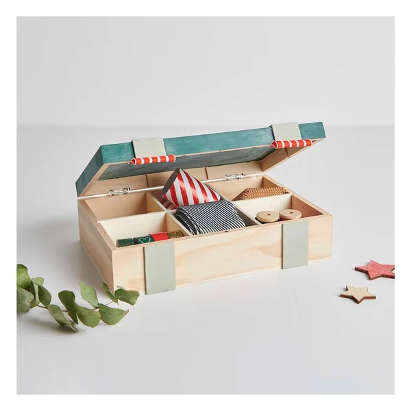 Coffret en bois à 6 compartiments