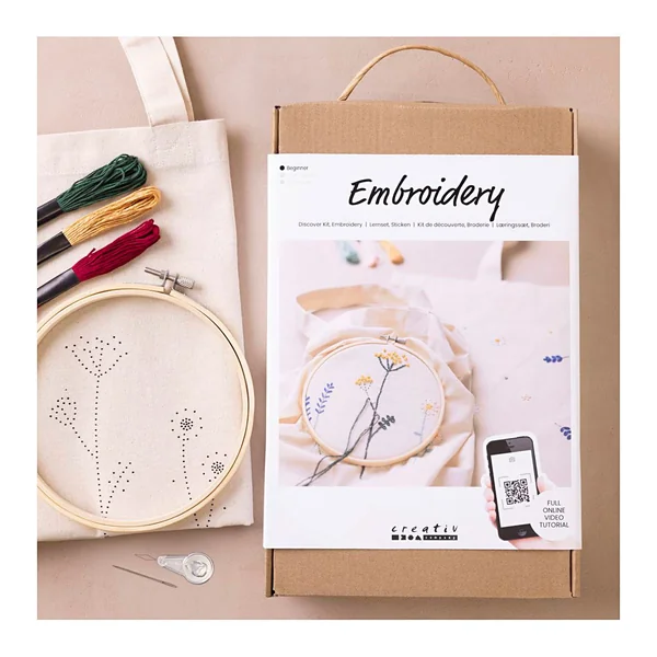 Coffret initiation à la broderie « Sacs »