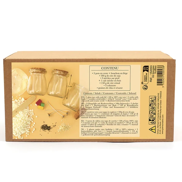 Coffret kit DIY bougies fruitées 3 designs Graine Creative