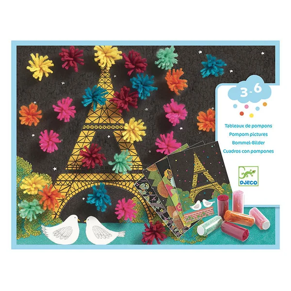 Collages des petits - Explosion de pompons