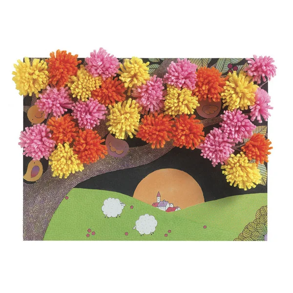 Collages des petits - Explosion de pompons