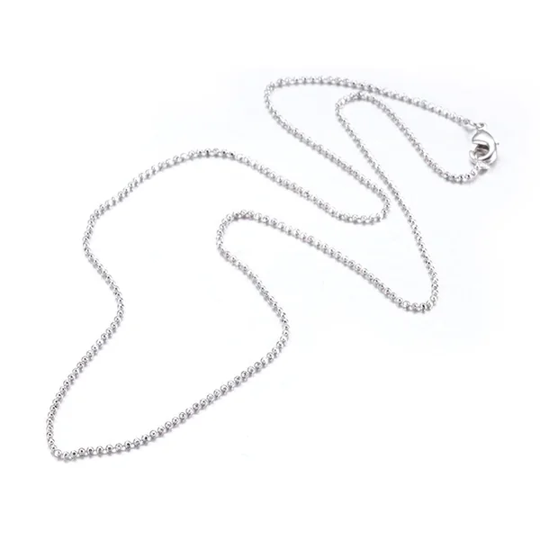Collier 44,5 cm - chaîne bille - plaqué platine