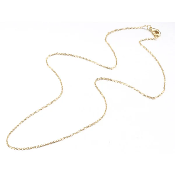 Collier 45 cm - chaîne forçat - doré à l'or fin 18K