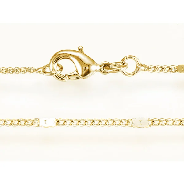 Collier 45 cm - chaîne nuage - doré à l'or fin 24 K