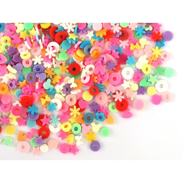 Confettis en pâte polymère -formes et couleurs variées - 10 grammes